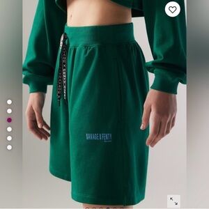 Savage X Fenty Essential Terry Classic Sweatshort Size Medium Emerald Green